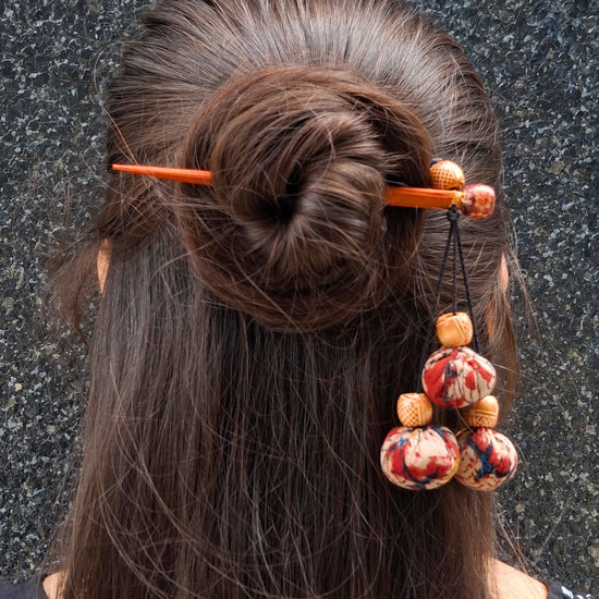 Kitab Handcrafted Wooden Hairpin Stick