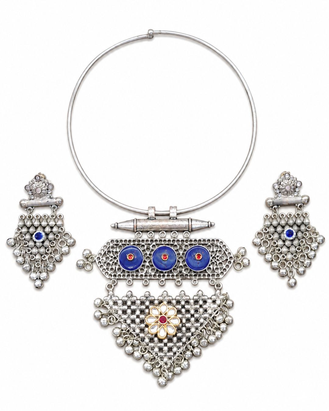 Neel Oxidised Hasli Set