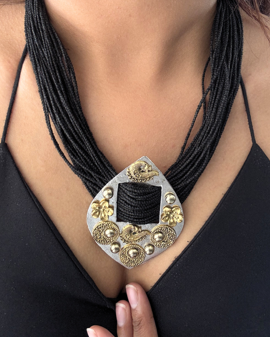 Shama Black Jute Necklace