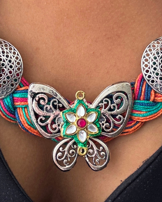 Titli Muticolour Jute Necklace