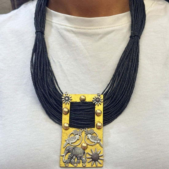 Mishri Black Jute Necklace