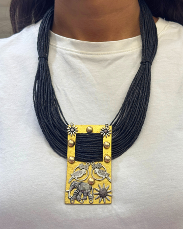 Mishri Black Jute Necklace