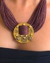 Sarangi Dark Wood Brown Jute Necklace