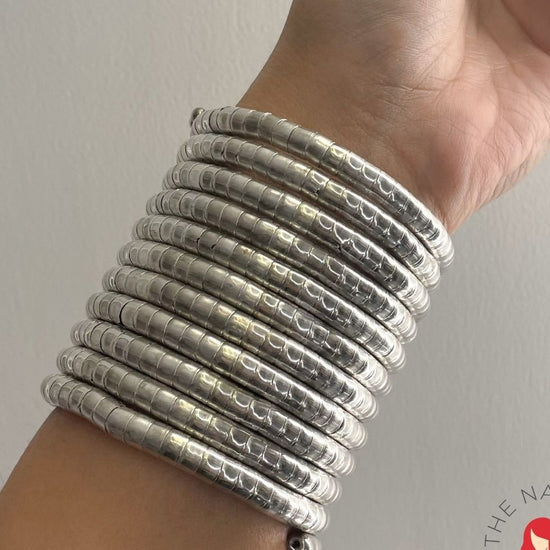 Anti-tarnish silver Spiral Bangle