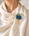 Blue Crystal Flamingo Brooch