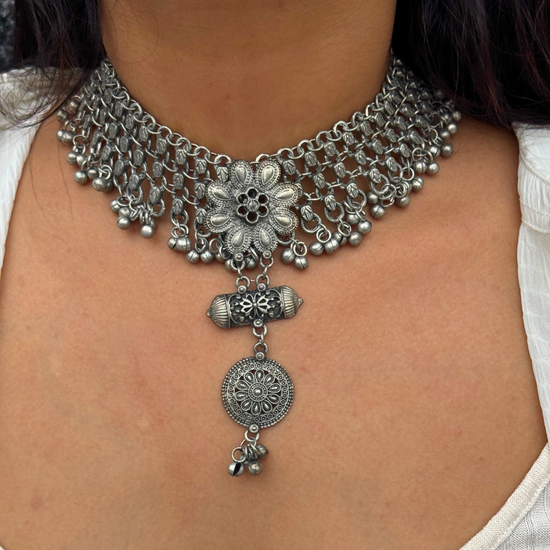 Nandini Oxidised Choker Set