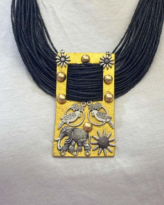 Mishri Black Jute Necklace
