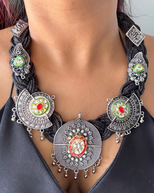 Naintara Black Jute Necklace