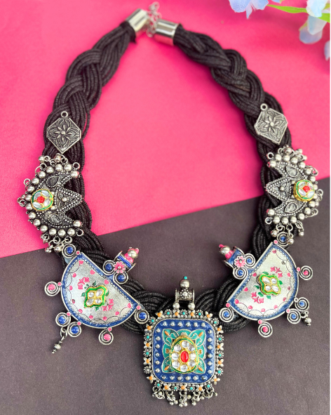 Mithila Black Jute Necklace