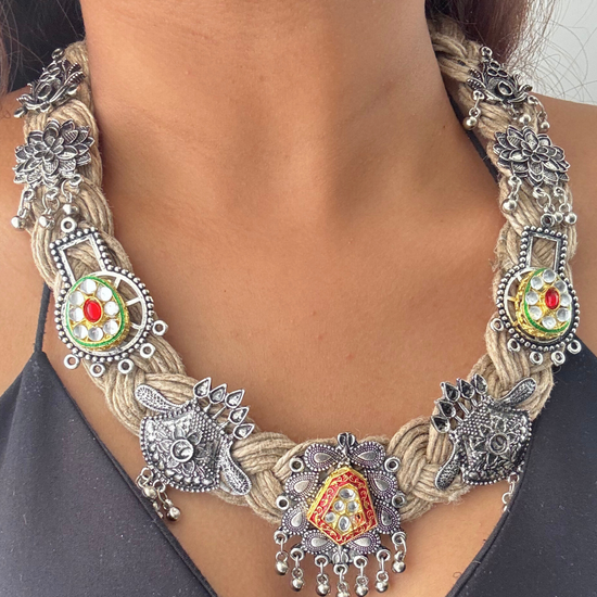 Amani Beige Jute Necklace