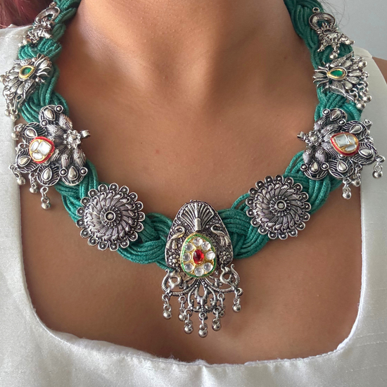 Ayodhya Green Jute Necklace