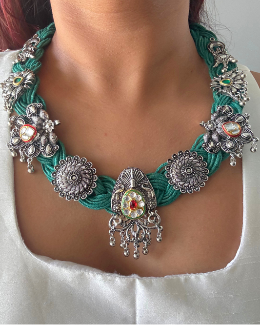 Ayodhya Green Jute Necklace