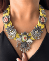 Patang Lemon Yellow Jute Necklace