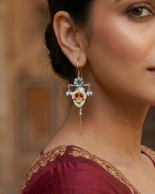 Kumud Kundan Oxidised Earrings