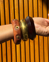 Golden Hour Wooden Bangle Stack - Stack of 3