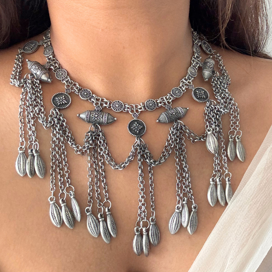 Dipali Kutchi Oxidised Choker Set