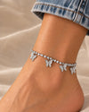 Butterflies Silver Anklet