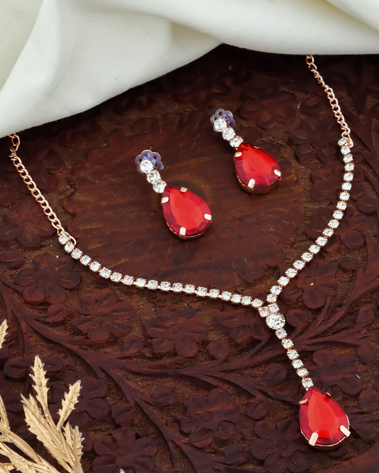Sabrina Red Diamond Necklace Set