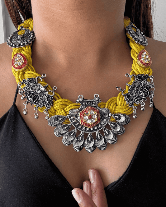Charvi Yellow Jute Necklace