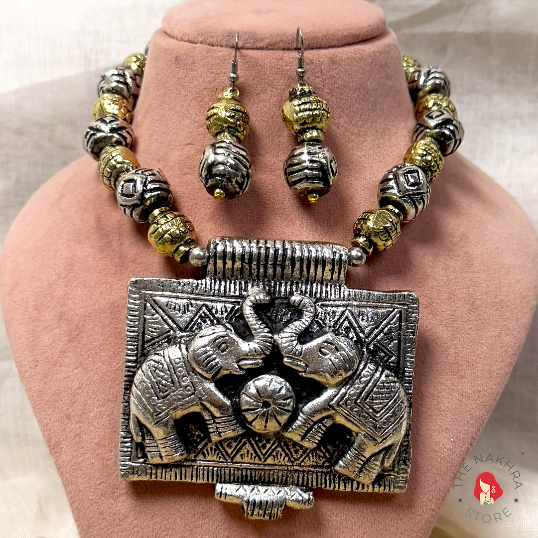 Dheeme Dheeme Dual-tone Necklace Set