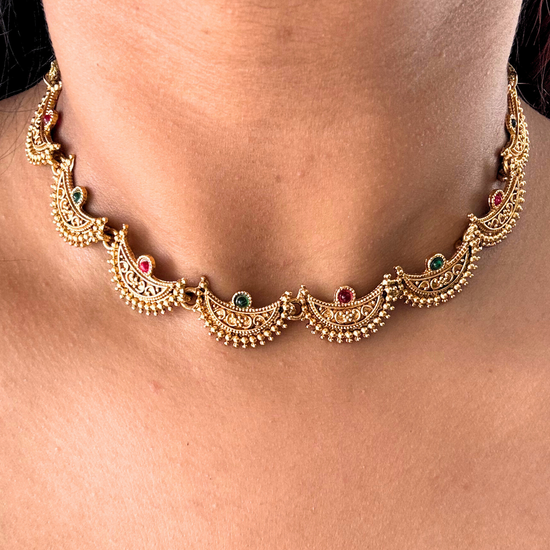 Half Moon Golden Choker Set