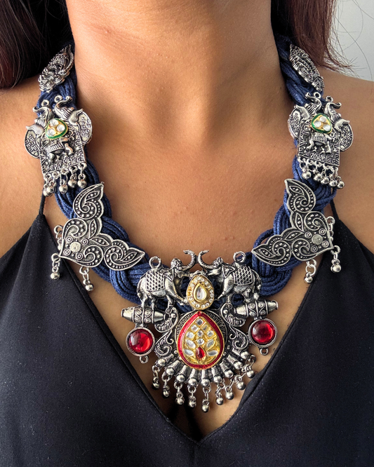 Noor Blue Jute Necklace