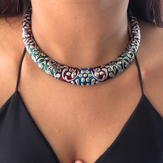 Meena Multi-colour Choker Set
