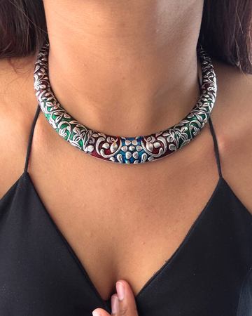 Meena Multi-colour Choker Set