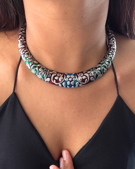 Meena Multi-colour Choker Set