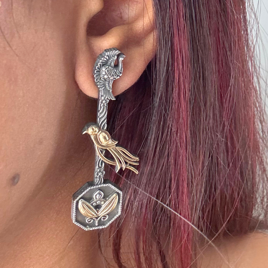 Mithu Long Dual Tone Earrings