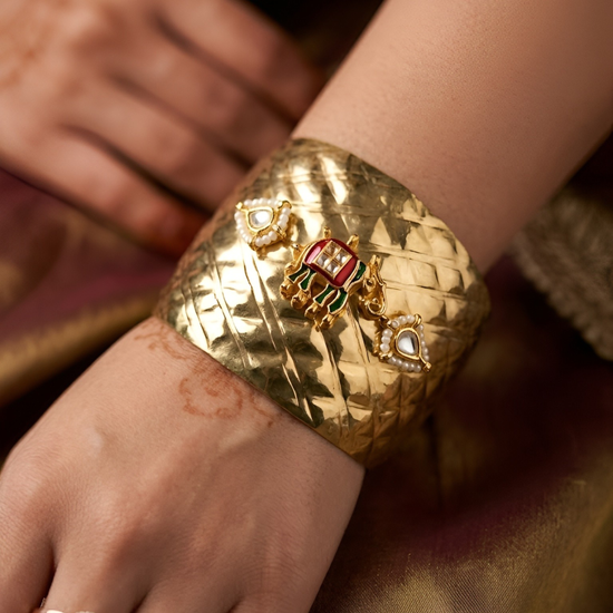 Elephant Hammered Kashmiri Bracelet