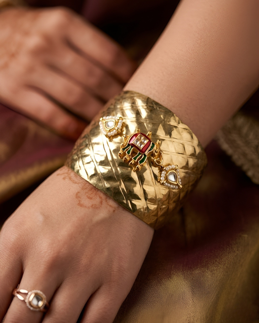 Elephant Hammered Kashmiri Bracelet