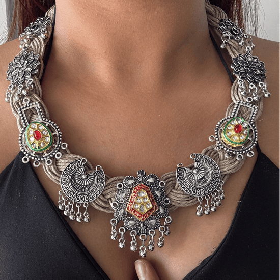 Adah Beige Jute Necklace