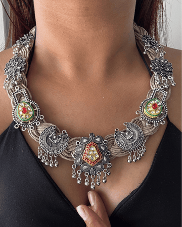 Adah Beige Jute Necklace