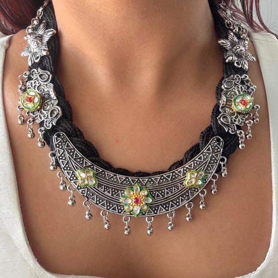 Sumitra Black Jute Necklace