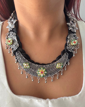 Sumitra Black Jute Necklace