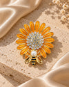 Flower and Bee Brooch
