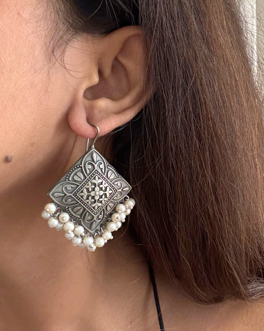Oxidised Usha Earrings