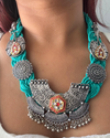 Yamini Sea Green Jute Necklace