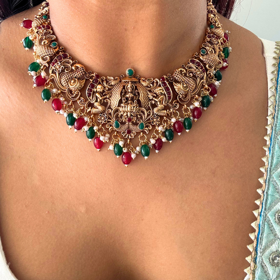 Saraswati Temple Necklace Set