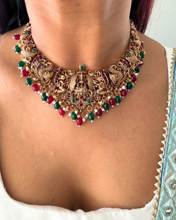 Saraswati Temple Necklace Set