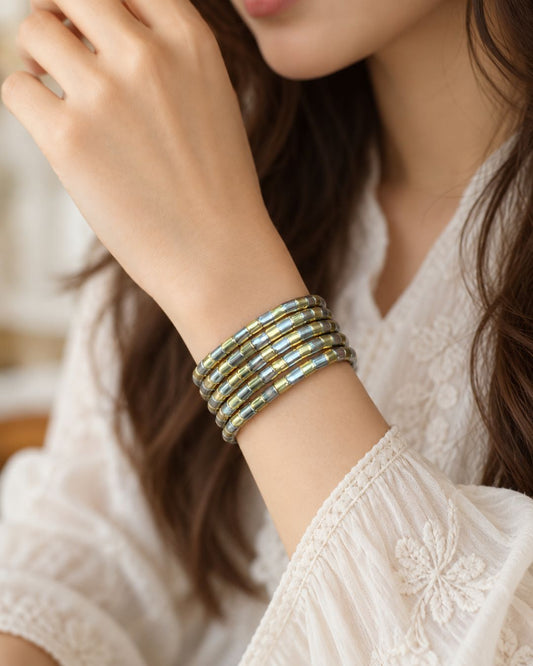 Spiral Dual tone Bracelet
