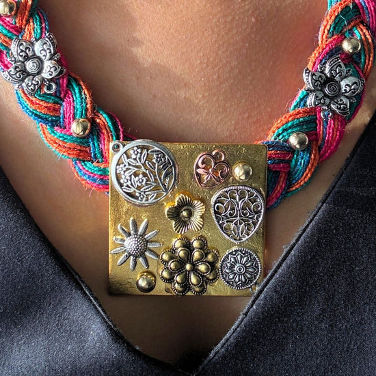 Zoon Multicolur Jute Necklace
