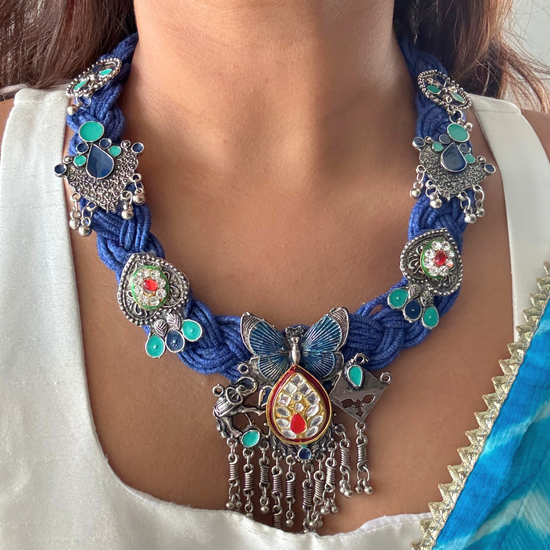 Shradha Blue Jute Necklace