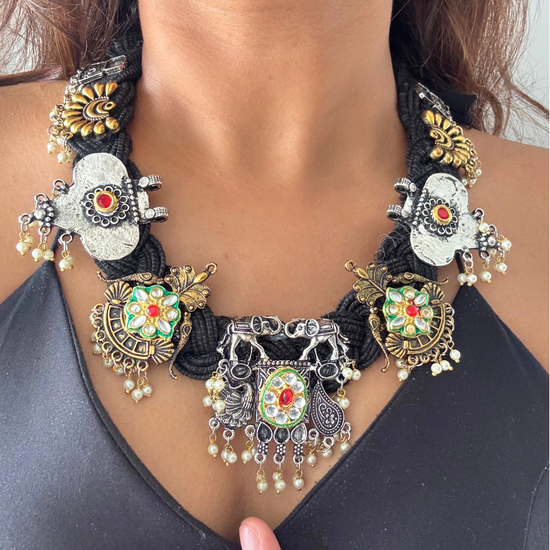 Achal Black Jute Necklace