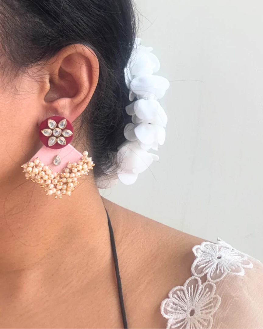 Mohey Rang De Fabric Earrings