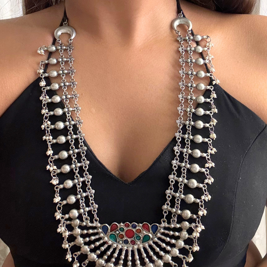 Chanda Afghani Long Necklace Set
