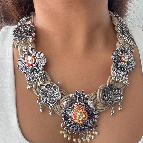 Gauri Beige Jute Necklace