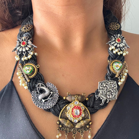 Kavita Black Jute Necklace