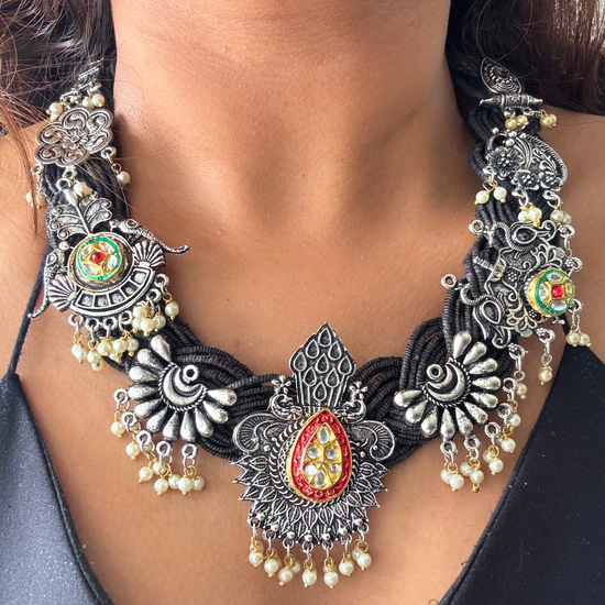 Adhira Black Jute Necklace